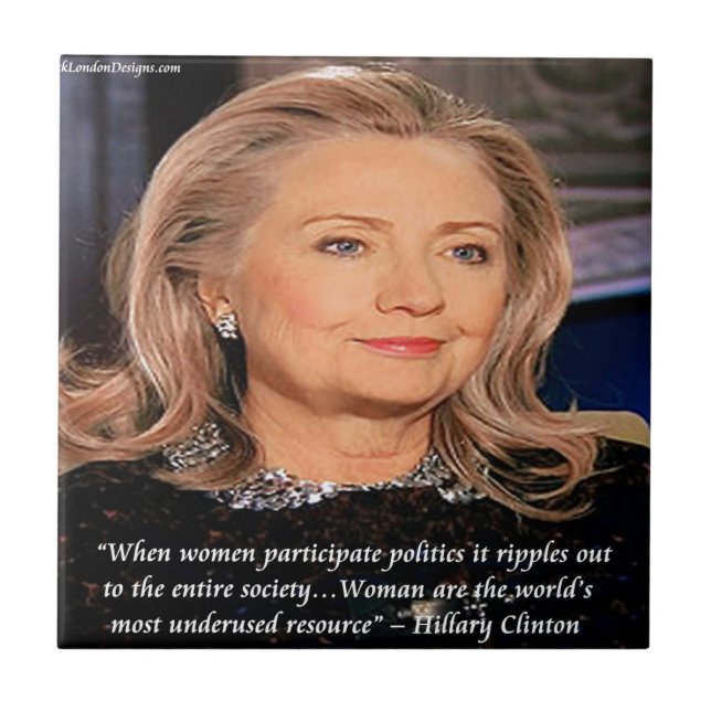 Hillary Kvinnors Resurs Citat Kakelplatta (Framsidan)