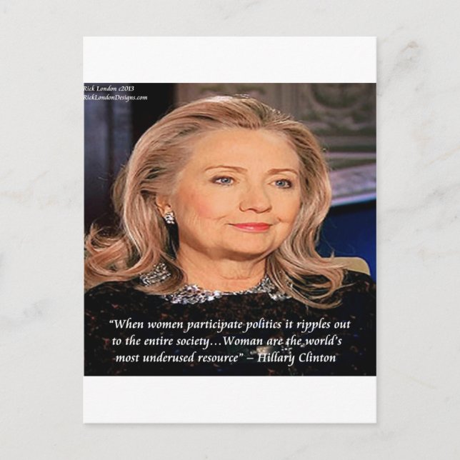 Hillary Kvinnors Resurs Citat Vykort (Framsida)