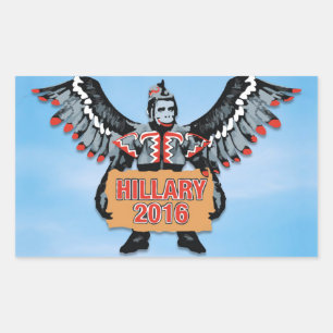 HILLARY OCH ARMY OF FLYING MONKEYS REKTANGULÄRT KLISTERMÄRKE