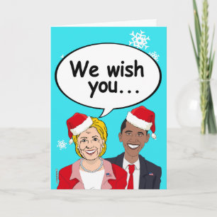 Hillary och Obama julkort - vi önskar dig Ame Helgkort