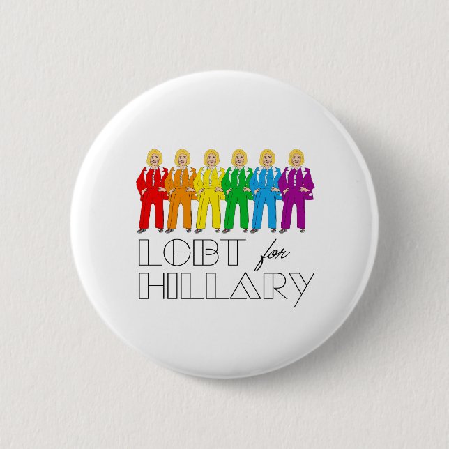 Hillary Pantsuit Pride - HBTQ för Hillary - Knapp (Framsida)