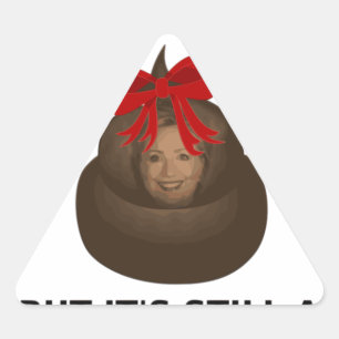 Hillary Poop Triangelformat Klistermärke
