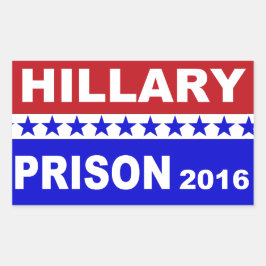 Hillary Prison 2016 populära politiska klistermärk Rektangulärt Klistermärke