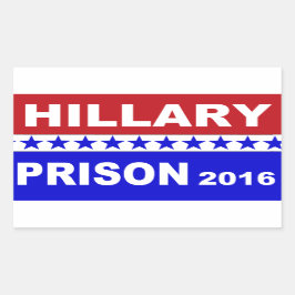 Hillary Prison 2016 populära politiska klistermärk Rektangulärt Klistermärke