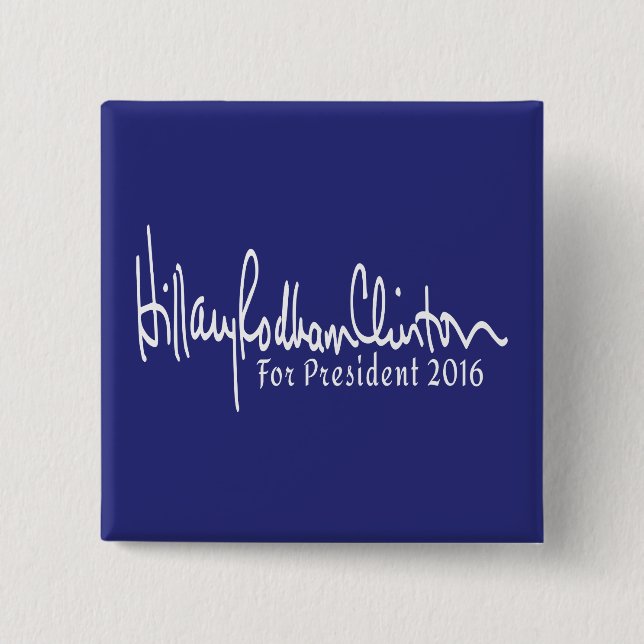 Hillary Rodham Clinton för president 2016 Button Knapp (Framsida)