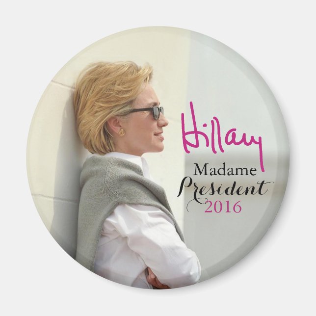 Hillary Rodham Clinton Sunglasses Namnteckning Mag Magnet (Framsidan)