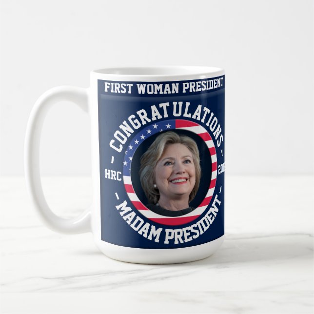 Hillary segrade valet! Firandemugg Kaffemugg (Vänster)