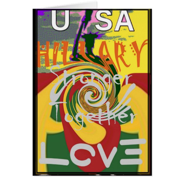 Hillary USA:s president Stronger Together red red  Hälsningskort (Framsidan)