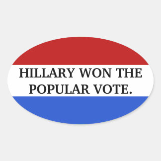 Hillary vann folkomröstningen ovalt klistermärke