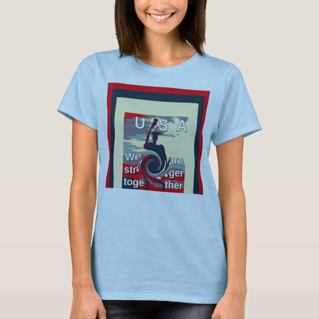 Hillary, vi är starkare tillsammans med damfotboll t shirt (Framsida)