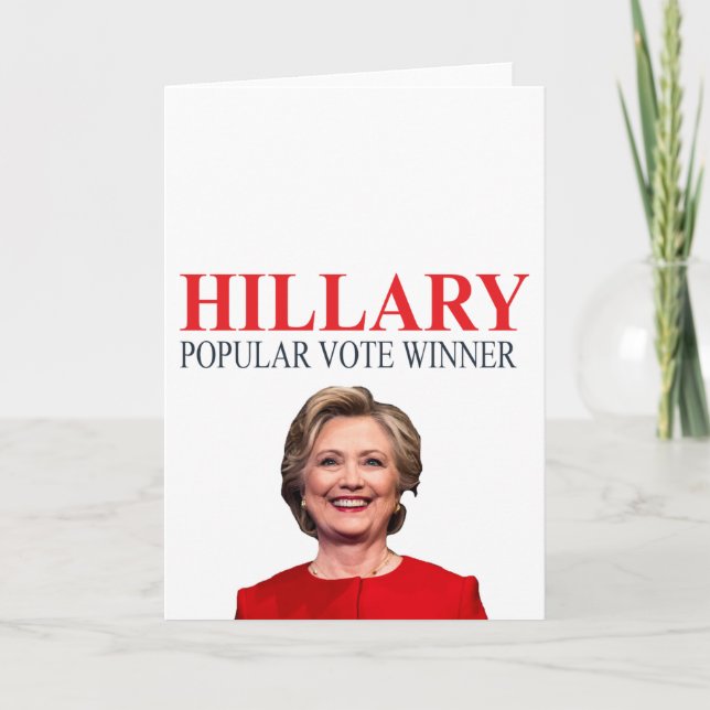 Hillary vinnaren av det populärt röstar! kort (Framsida)