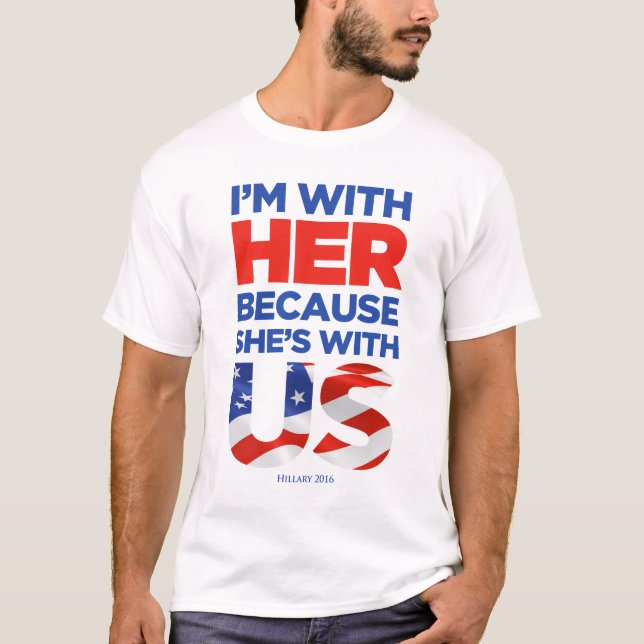Hillary vit 2016/ljus utslagsplats t-shirt (Framsida)
