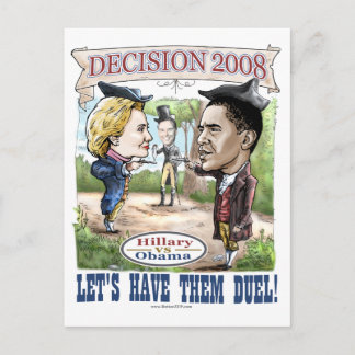 Hillary vs Obama Postcard  Vykort
