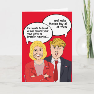 Hillary vs Trump Birthday Card - en vägg runt dig Kort