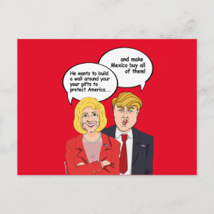 Hillary vs Trump Birthday Card - en vägg runt dig Vykort