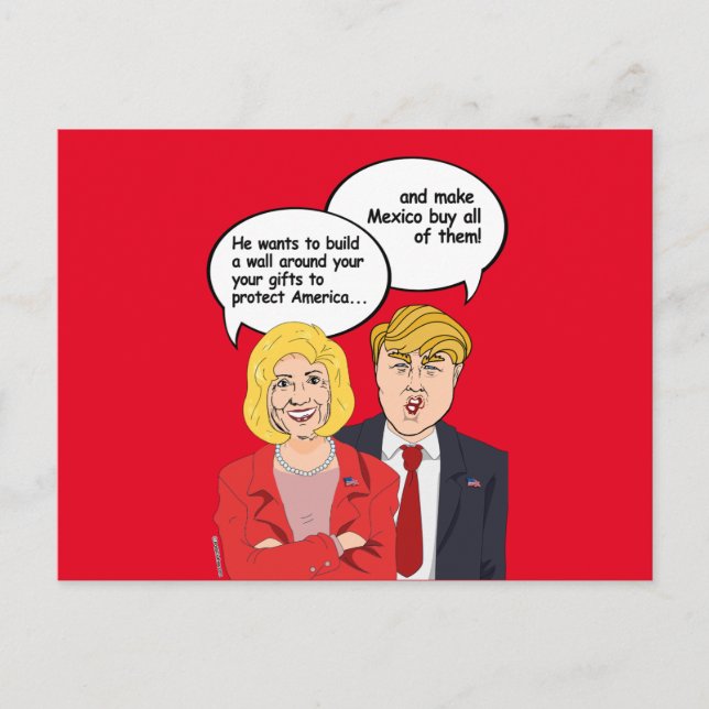 Hillary vs Trump Birthday Card - en vägg runt dig Vykort (Framsida)