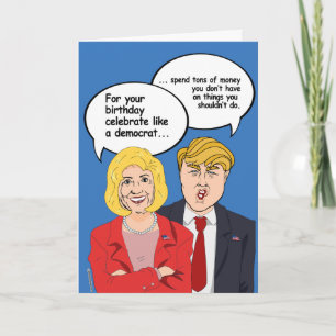 Hillary vs Trump Birthday Card - Firar som en Kort