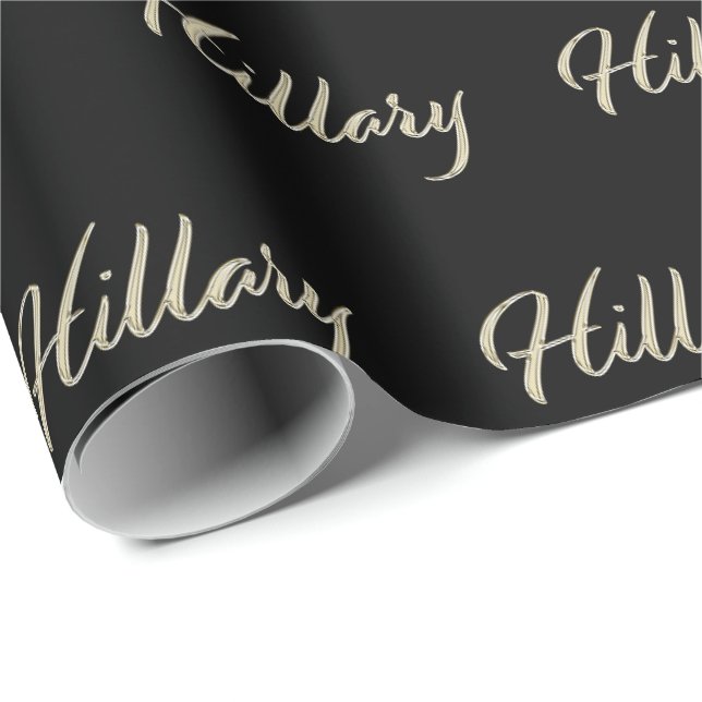 Hillary white gold Handwriting Geschenkpapier Presentpapper (Rullad Hörn)
