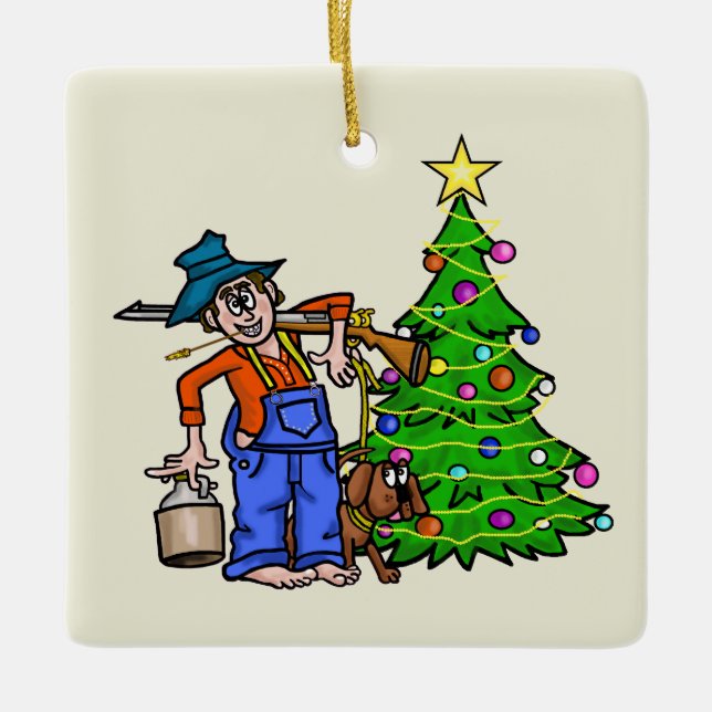 Hillbilly eller Rednacks jul Ornament (Framsida)