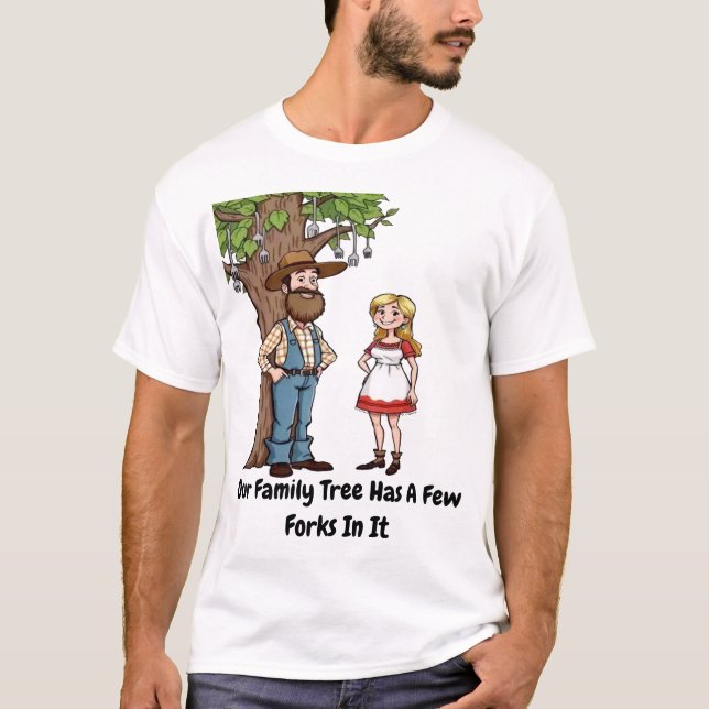 Hillbilly Family Träd T Shirt (Framsida)