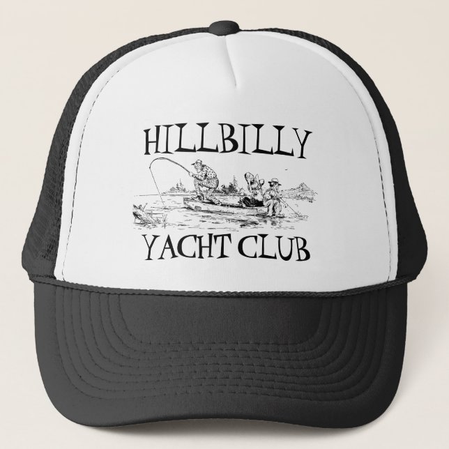 Hillbilly Fishing Yacht Klubb Funny Angler Keps (Framsida)