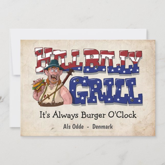 HillBilly Grill Danmark Greeting Card! Julkort (Framsida)