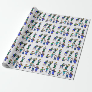 Hillbilly Jug Band Musician Wrapping Papper Presentpapper