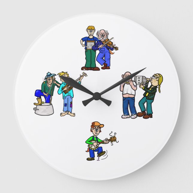 Hillbilly Jug Band Wall Clock Stor Klocka (Framsida)