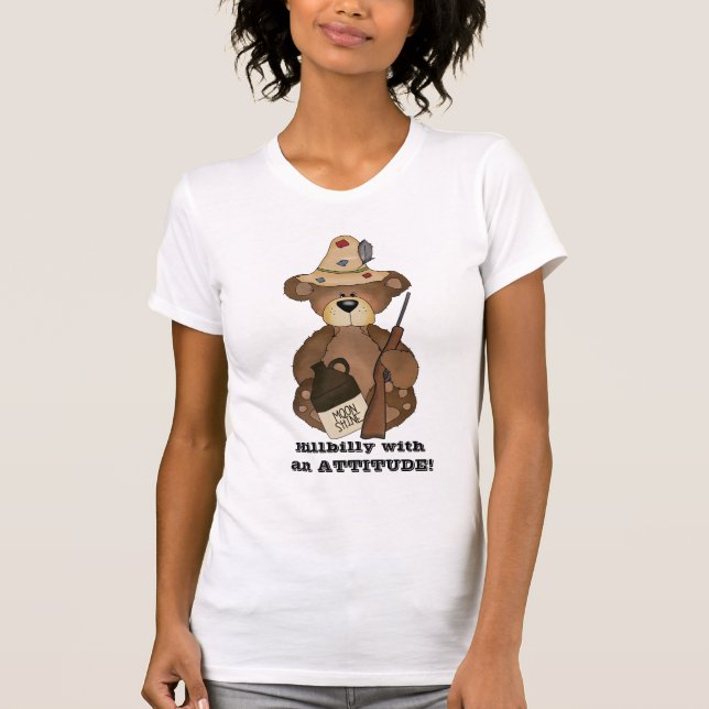 Hillbilly med en ATTITUDE! T Shirt (Framsida)