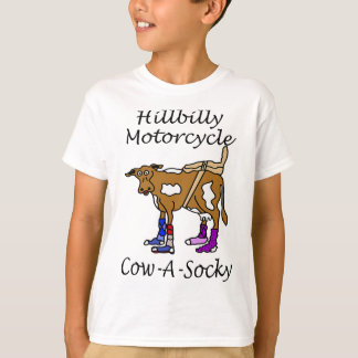 Hillbilly Motorcycle Funny Cow Gift Cow A Socky T Shirt