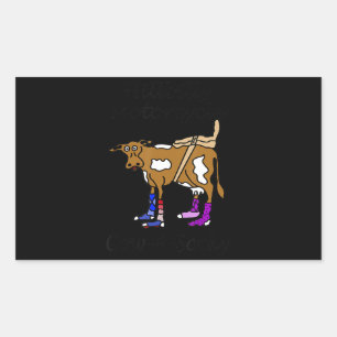 Hillbilly Motorcycle Funny Cow Gift för Biker Rektangulärt Klistermärke