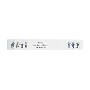 Hillbilly Musician Wraparound Address Label Etikettband