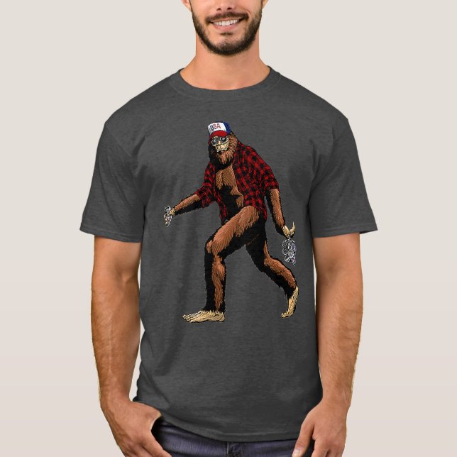 Hillbilly Rednacken Patriotic Beer Drinking T Shirt (Framsida)