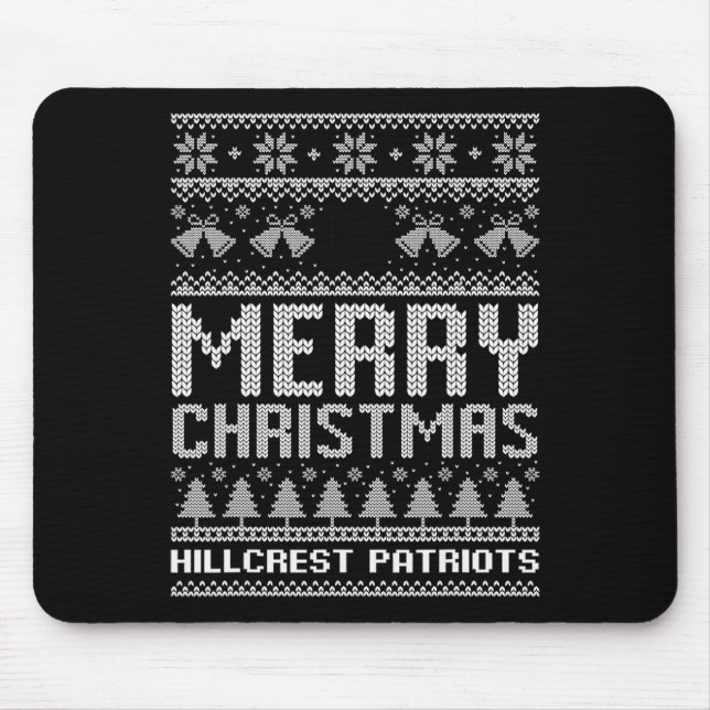 Hillcrest Patriots Logotyp God jul Ugly Sweat Musmatta (Framsidan)