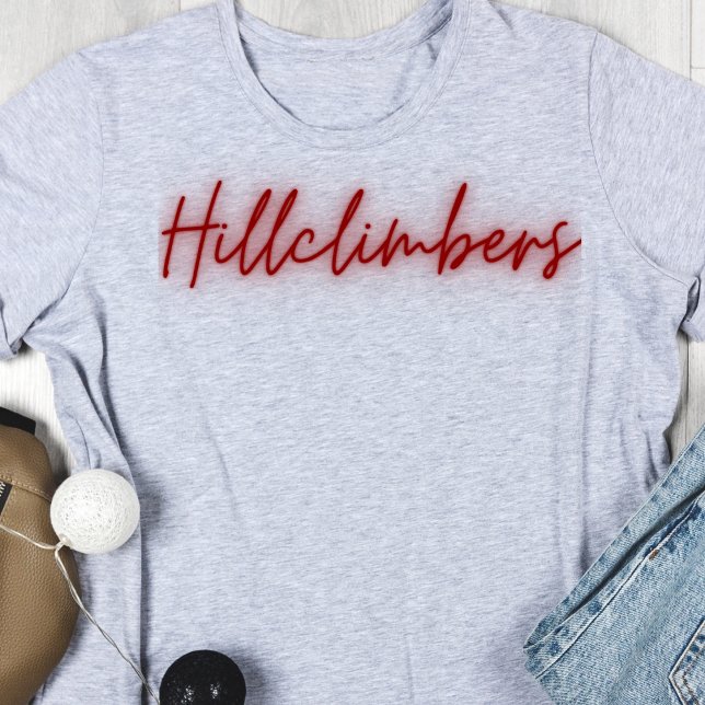 Hillklättbers Glowing Script Tshirt T Shirt (Skapare uppladdad)