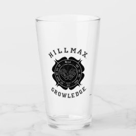 Hillmax Growledge Logotyp Black White Pint Glass Glaskopp