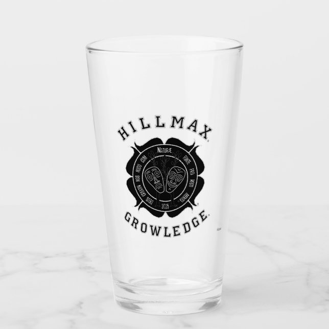 Hillmax Growledge Logotyp Black White Pint Glass Glaskopp (Framsida)