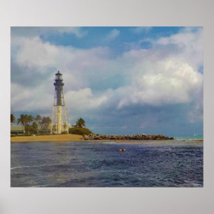 Hillsboro Inlet Light Scenia Poster