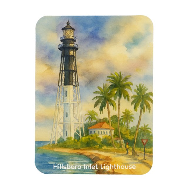 Hillsboro Inlet Lighthouse Flexibelt Fotomagnet Magnet (Vertikal)