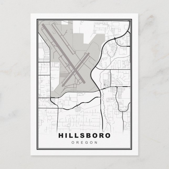 Hillsboro Map Vykort (Framsida)
