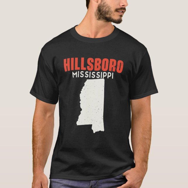 Hillsboro Mississippi USA State America Travel Mis T Shirt (Framsida)