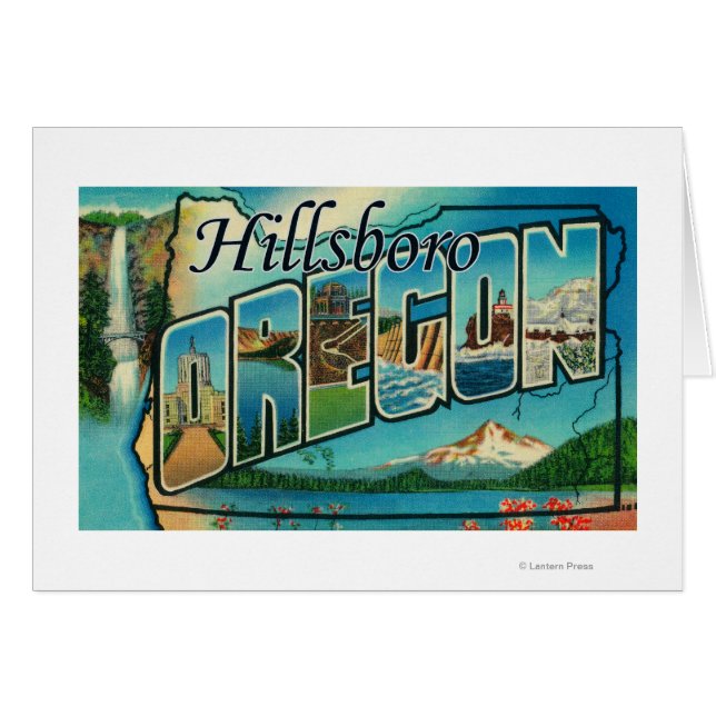 Hillsboro, Oregon - Stora Brev Scenes Hälsningskort (Framsidan Horizontal)