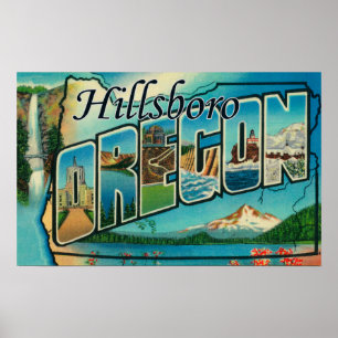 Hillsboro Oregon - stora brevplatser Poster