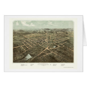 Hillsdale panorama- karta för MI - 1866 Hälsningskort