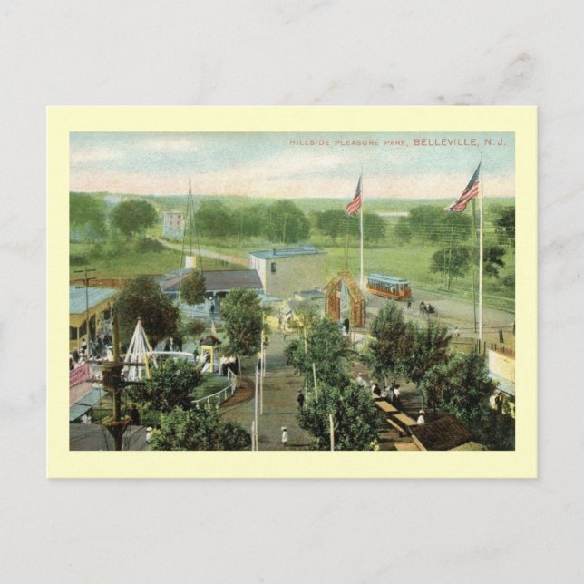 Hillside Amusement Park, Belleville, NJ-Vintagen Vykort (Framsida)