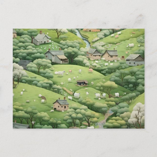 HILLSIDE FÖRÄNDRING AV POSTCARD ADRESS HELG VYKORT (Framsida)