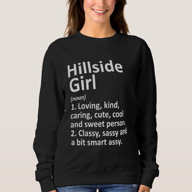Hillside Girl Il Illinois Funny City Roots T Shirt (Framsida)