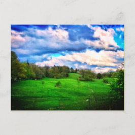 HILLSIDE PASTURE BRIGHT POSTCARD VYKORT
