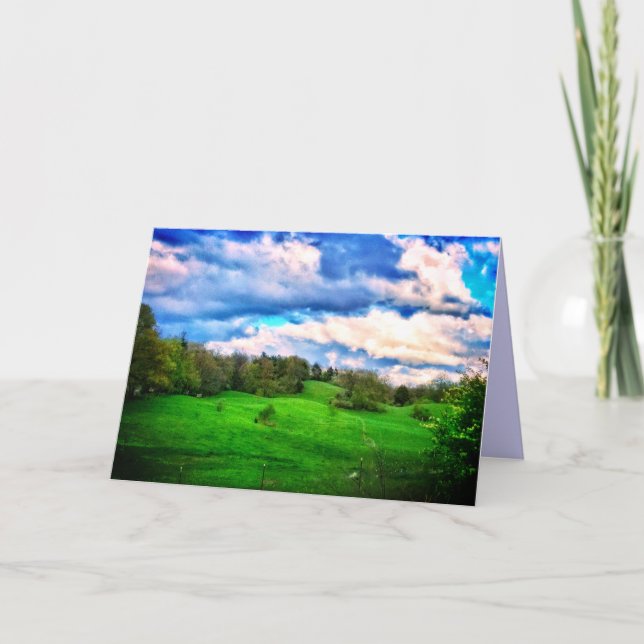 HILLSIDE PASTURE GREETARD CARD KORT (Framsida)
