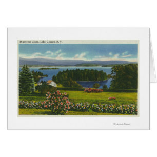 Hillside View of Diamond Island and Sjö Hälsningskort